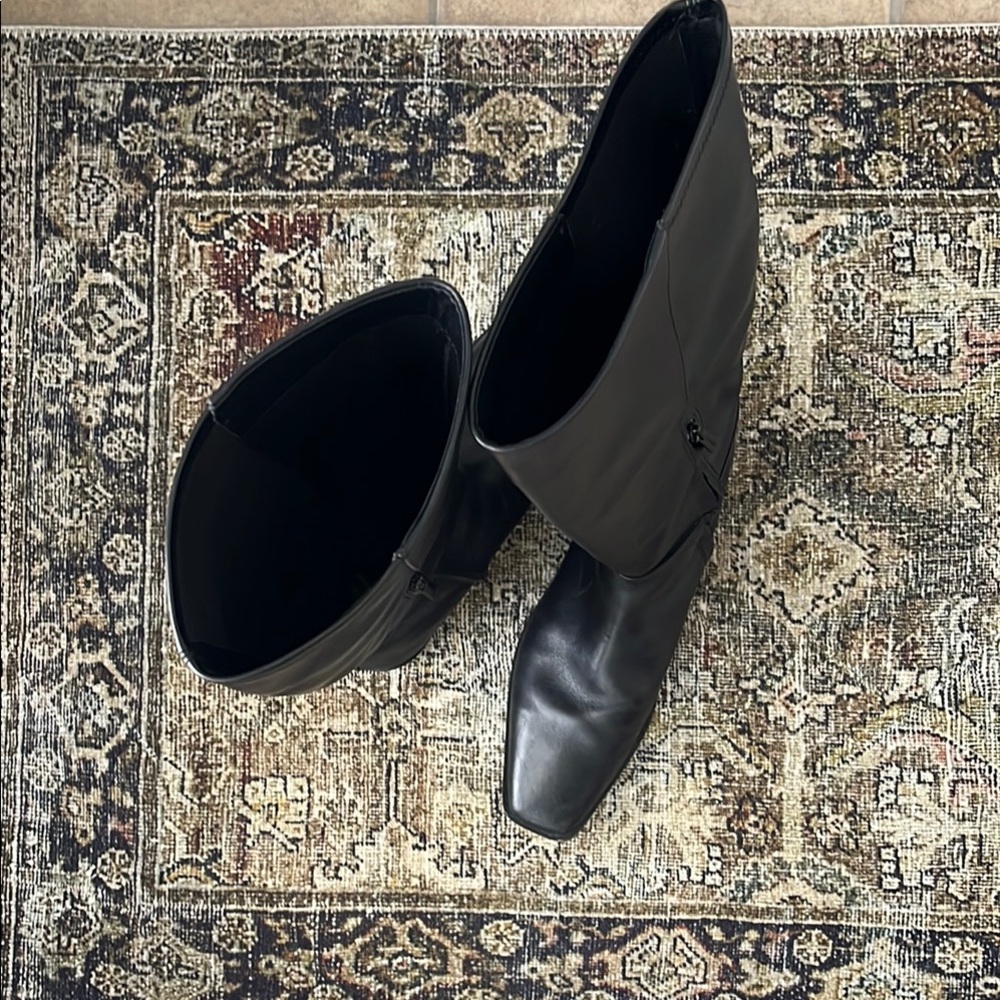 Sam Edelman Black Knee-High Leather Boots - Picture 2 of 8